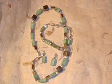 ALL SQUARE - silver freshwater pearl necklace bracelet & eardrops