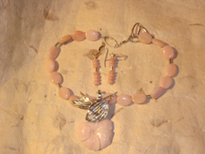 IN THE PINK Opal & silver necklace detachable pendant clip