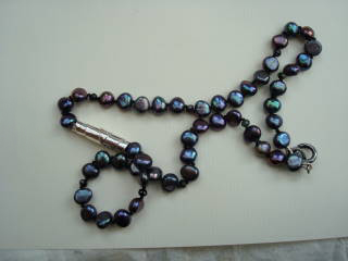 WRAPPED - silver & freshwater pearl necklace