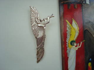 ST GILES ANGEL - silver brooch
